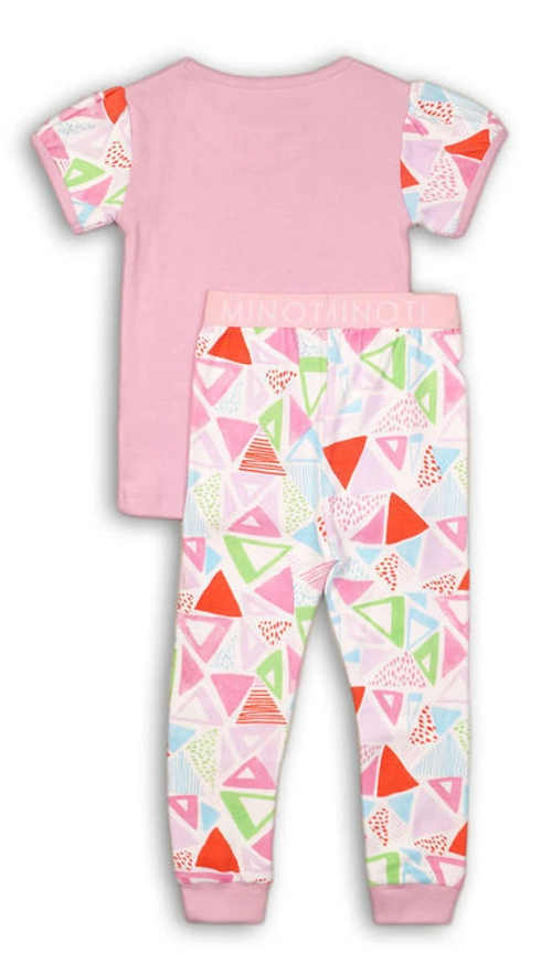 Nohavicové dievčenské pyžamo s krátkym rukávom