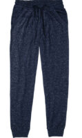 Dámske pyžamové nohavice v páse na stiahnutie v prevedení modrý melír