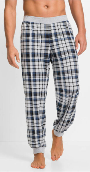 Kockované pánske pyžamové nohavice