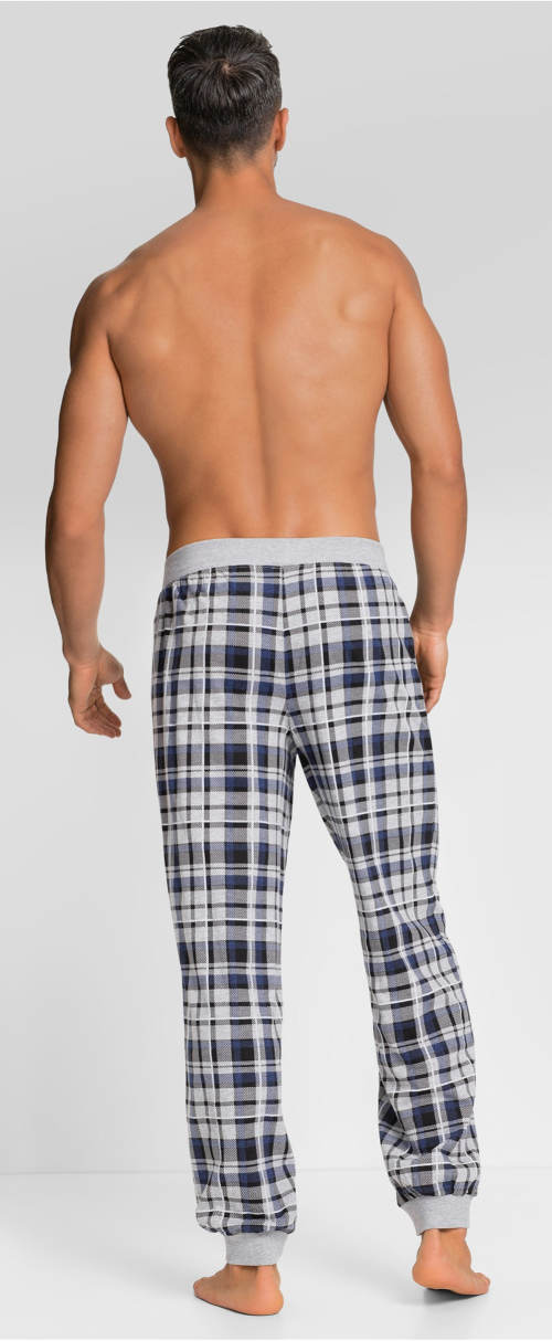 Modro-šedé pánske pyžamové nohavice