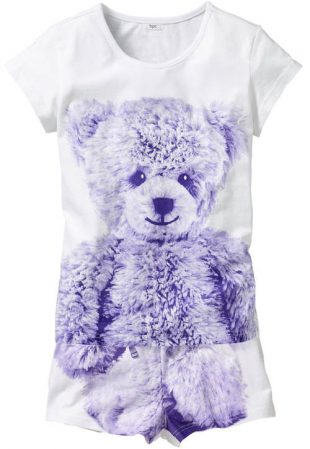 Dievčenské šortkové pyžamo s medvedíkom