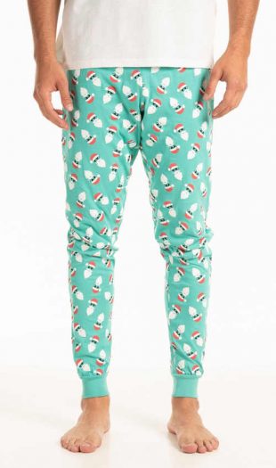 Pánske bavlnené pyžamové nohavice s veselým vianočným motívom