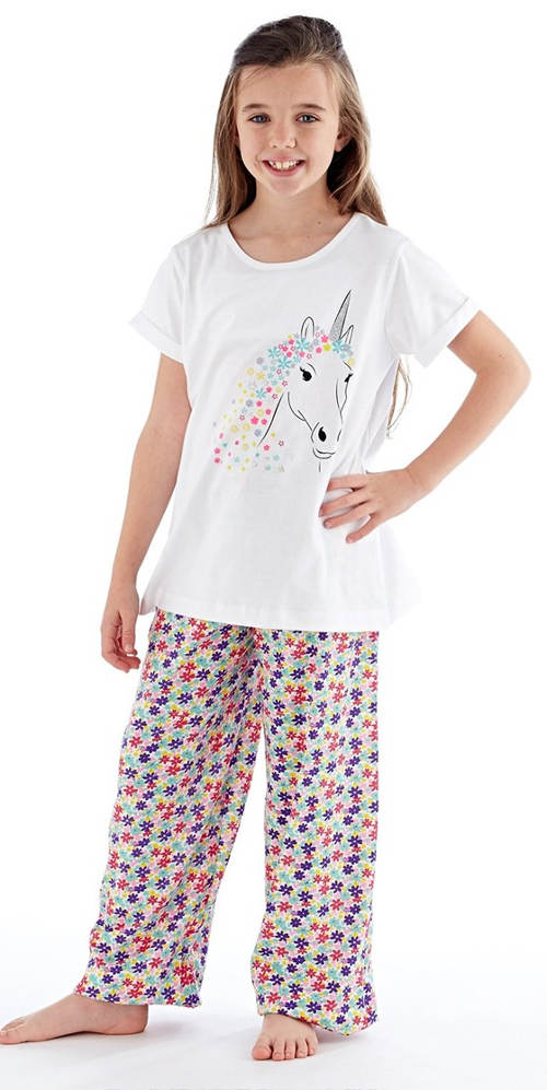 Dievčenské bavlnené pyžamo s koňom