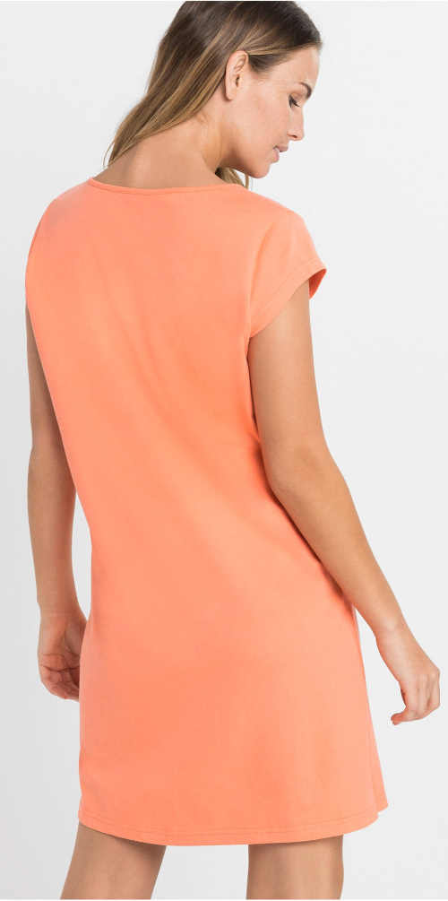 Oranžová bavlnená dámska nočná košeľa