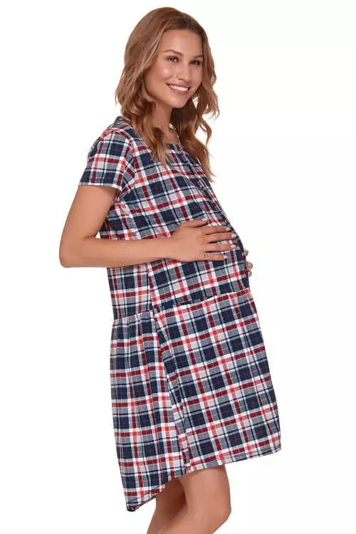 Tehotenská kockovaná nočná košeľa