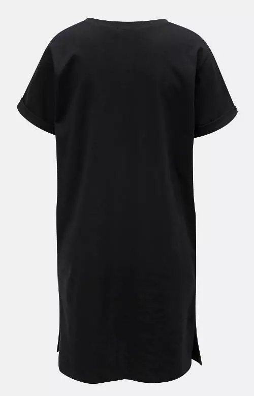 Čierna bavlnená nočná košeľa s krátkymi rukávmi