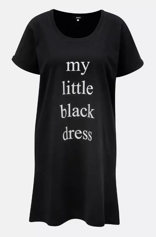 Čierna dámska nočná košeľa s potlačou ZOOT