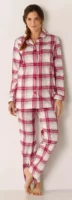 Dámske kockované flanelové pyžamo