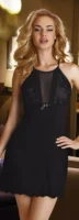 Elegantná ľahká čierna nočná košeľa Eldar Emi Black