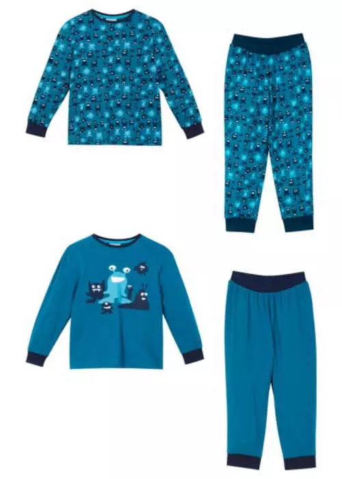 Modré detské bavlnené pyžamo
