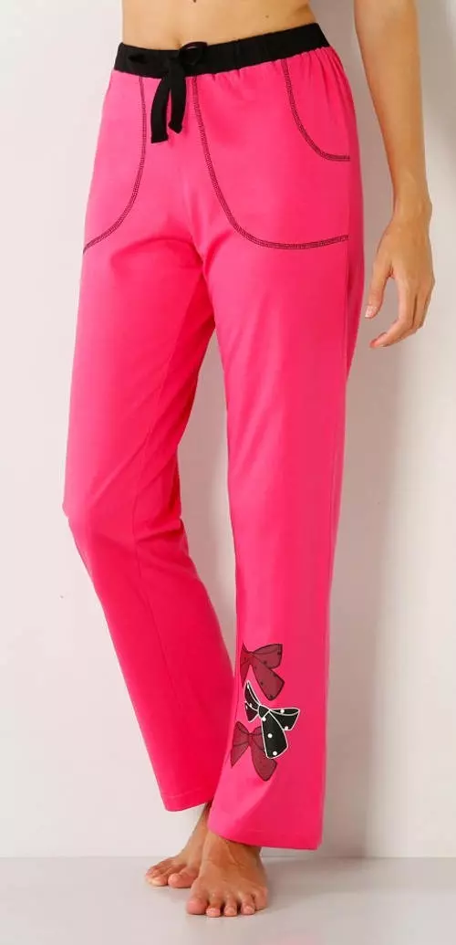 Ružové pyžamové nohavice s moderným strihom