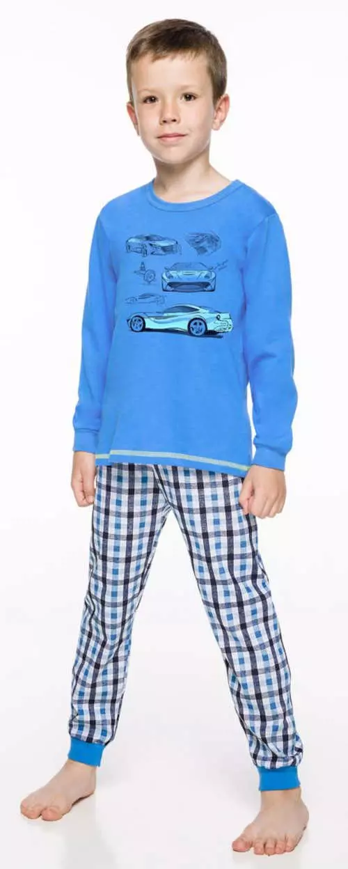 Modré chlapčenské pyžamo so športovými autami