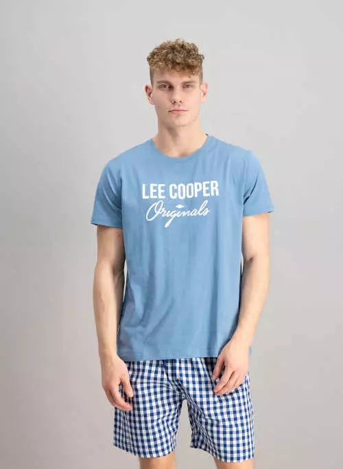 Pánske krátke bavlnené pyžamo Lee Cooper s potlačou