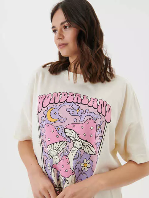 Dámska bavlnená nočná košeľa s obrázkom