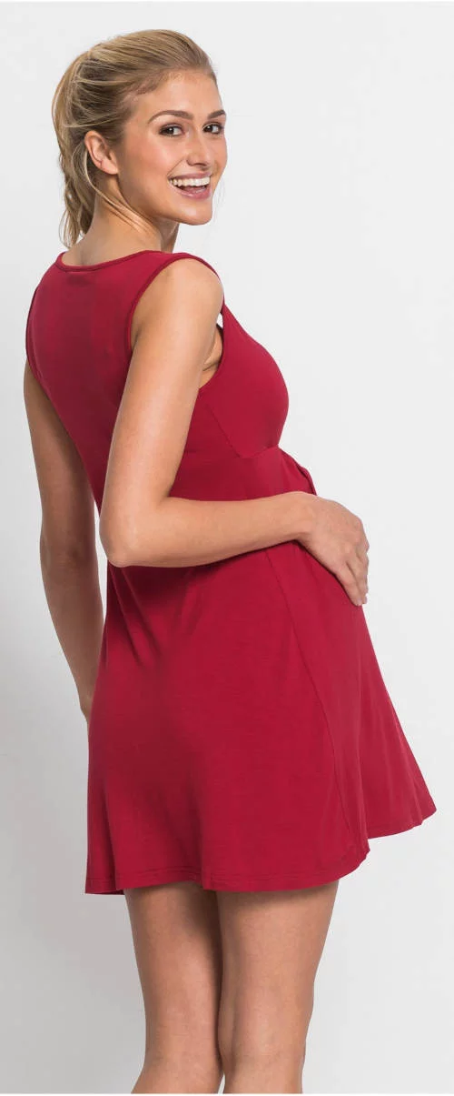 Červená tehotenská nočná košeľa lacno