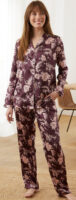 Klasické dámske kabátové pyžamo s výraznou potlačou